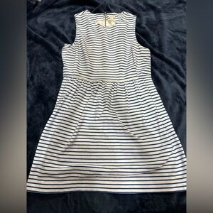 Women’s J Crew Dress White with Blue Stripes and pockets Size XL